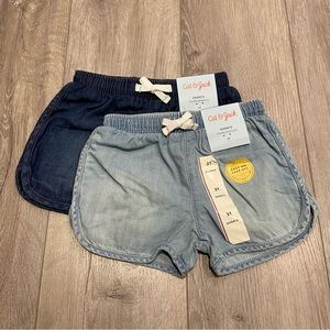 NWT Cat & Jack Chambray Pull-On Shorts (Set of 2) - Kid Size 3T